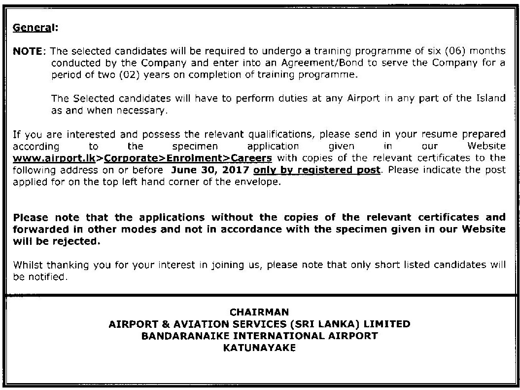 Trainee Aeronautical Communication Officer - Airport & Aviation Services (Sri Lanka) Ltd